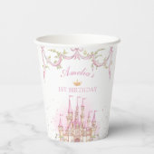 Gobelets En Papier Pink Magic Princess Castle Coupes en papier d'anni (Verso)