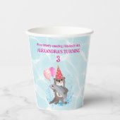 Gobelets En Papier Pink mignonne fille mer Otter fête d'anniversaire (Recto)
