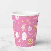 Gobelets En Papier Pink Pasteloween Motif Halloween (Recto)