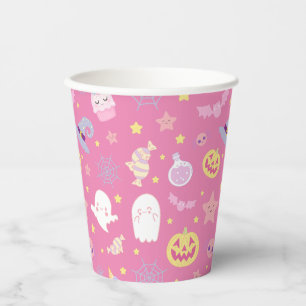 Gobelets En Papier Pink Pasteloween Motif Halloween