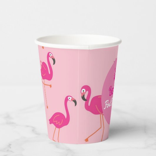 Gobelets En Papier Pink Pool Party Malibu Flamant rose Retro (Droite)