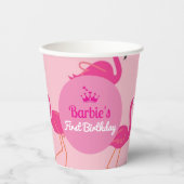 Gobelets En Papier Pink Pool Party Malibu Flamant rose Retro (Recto)