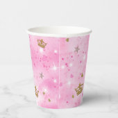 Gobelets En Papier Pink Princess Hearts & Crown Tiara fête d'annivers (Droite)