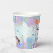 Gobelets En Papier Pink Purple Glitter Mermaids 9th Birthday Party (Droite)