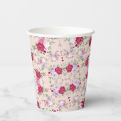 Gobelets En Papier Pink red flowers (Verso)