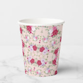 Gobelets En Papier Pink red flowers (Recto)
