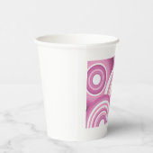 Gobelets En Papier Pink Retro Circles Pattern (Droite)