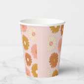 Gobelets En Papier Pink Retro Floral 2e anniversaire (Droite)