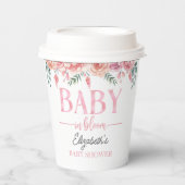Gobelets En Papier Pink Rose Baby Shower – Baby in Bloom (Recto)