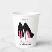 Gobelets En Papier Pink Stilettos Girls Night Out Bachelorette (Recto)