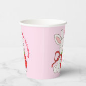 Gobelets En Papier Pink Strawberry Bunny Birthday (Droite)