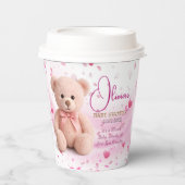 Gobelets En Papier Pink Teddy Bear Baby Shower Paper Cup – Party Cups (Recto)