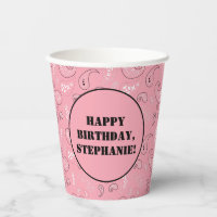 Pink Western Bandana Imprimer Anniversaire