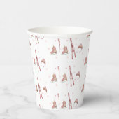 Gobelets En Papier Pink Winter Après Bébé Ski Pattern Baby Shower (Droite)