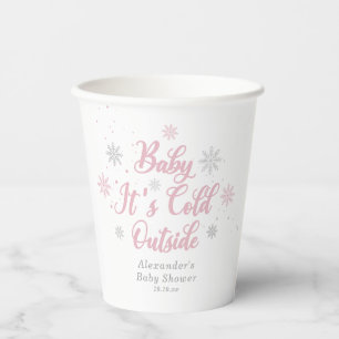 Gobelets En Papier Pink Winter Wonderland Baby shower