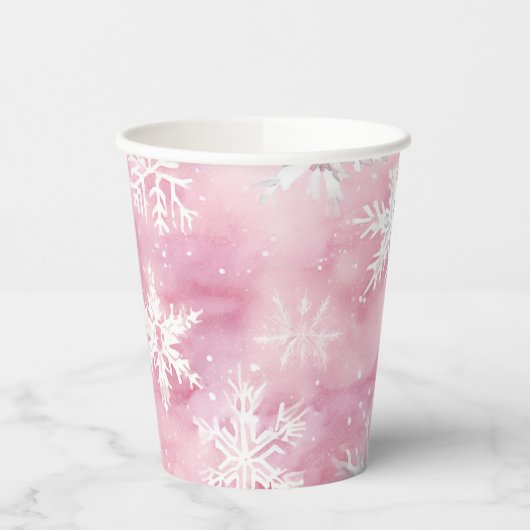 Gobelets En Papier Pink Winter Wonderland Fête des filles (Gauche)