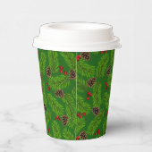 Gobelets En Papier Pins de Noël Feuilles, cônes et baies (Droite)