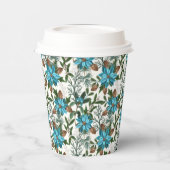 Gobelets En Papier Pins et Poinsettia Bleus (Gauche)