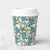 Gobelets En Papier Pins et Poinsettia Bleus (Verso)