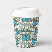 Gobelets En Papier Pins et Poinsettia Bleus (Droite)