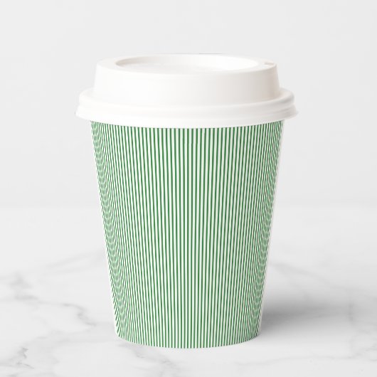 Gobelets En Papier Pinstripe verte (Recto)