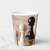 Gobelets En Papier Pions sur le tableau d'échecs (Recto)