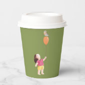 Gobelets En Papier Pique-nique vert mignon Anniversaire Enfants (Recto)