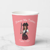 Gobelets En Papier Pirate Fille  (Verso)