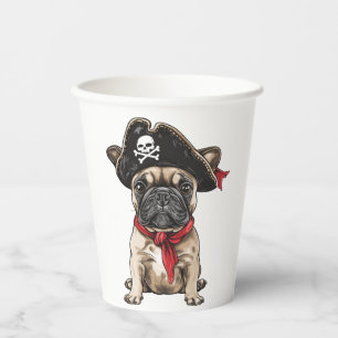 Gobelets En Papier Pirate French Buldog Skull Crossbones