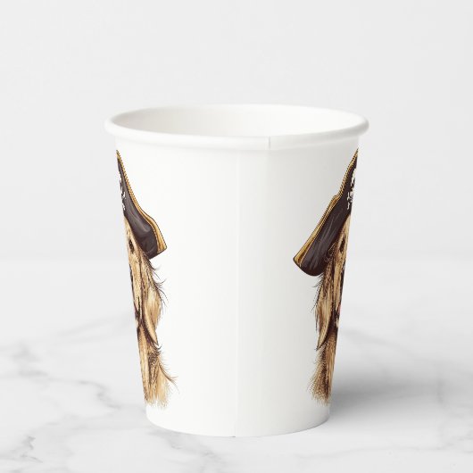 Gobelets En Papier Pirate Golden Retriever Chien Crâne (Droite)