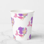 Gobelets En Papier Pirate rose sirène de fête Coupes en papier (Verso)