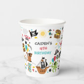 Gobelets En Papier Pirate Ship Trésor Anniversaire Fête (Verso)