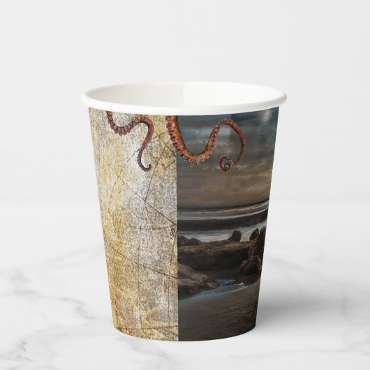 Gobelets En Papier Pirate Skeleton sur la Beach Birthday Party (Gauche)