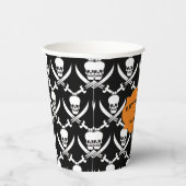 Gobelets En Papier Pirate Skulls et os Halloween heureux (Droite)