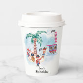 Gobelets En Papier Pirates Treast Hunt Map Enfants Garçon Anniversair (Verso)