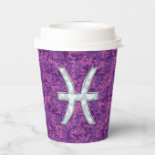 Gobelets En Papier Pisces Zodiac Connexion sur Camion numérique rose (Verso)