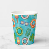 Gobelets En Papier Piscine colorée tropicale (Gauche)