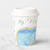 Gobelets En Papier Piscine d'aquarelle Piscine de fête d'anniversaire (Verso)