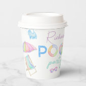 Gobelets En Papier Piscine d'aquarelle Piscine de fête d'anniversaire (Recto)