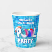 Gobelets En Papier Piscine d'été cool Fête de l'eau Amusement (Recto)