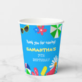 Gobelets En Papier Piscine Fête Anniversaire Amusants Bright Colours  (Verso)