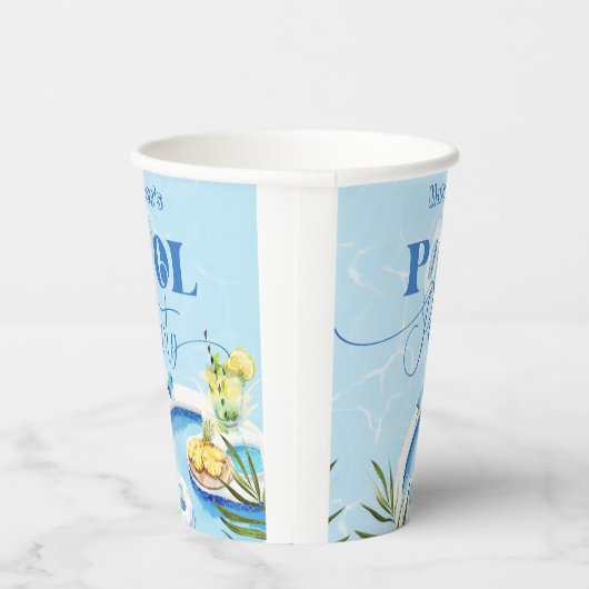 Gobelets En Papier Piscine fête bleu (Droite)