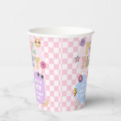 Gobelets En Papier Piscine Party Preppy Varsity Patch Anniversaire (Droite)
