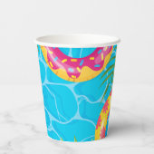 Gobelets En Papier Piscine tropicale Anniversaire (Verso)
