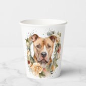 Gobelets En Papier Pitbull Christmas Wreath Festive Pup (Verso)