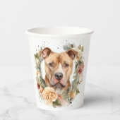 Gobelets En Papier Pitbull Christmas Wreath Festive Pup (Recto)