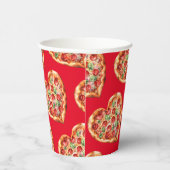 Gobelets En Papier Pizza en forme de coeur rouge moderne (Droite)