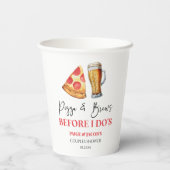 Gobelets En Papier Pizza et bières avant que je ne le fasse Shower Co (Verso)