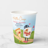 Gobelets En Papier Pizza Love Funny (Recto)