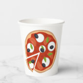 Gobelets En Papier Pizza Mozzarella aux Tomates et Basilic (Recto)